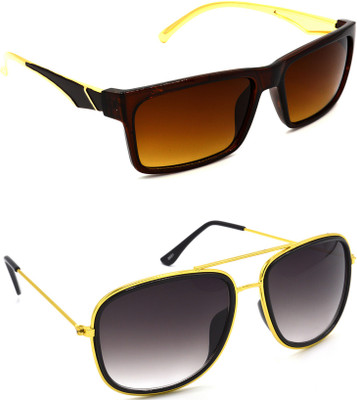 Redleaf Rectangular Sunglasses(For Men & Women, Brown, Grey)