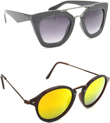 Redleaf Wayfarer Sunglasses(For Men & Women, Grey, Golden)