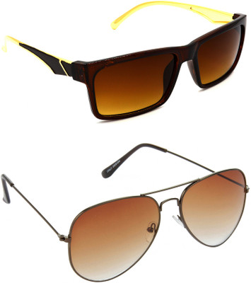 Redleaf Rectangular Sunglasses(For Men & Women, Brown)