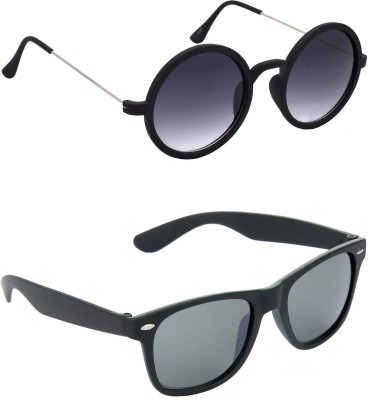 Redleaf Round Sunglasses(For Men & Women, Grey, Black)