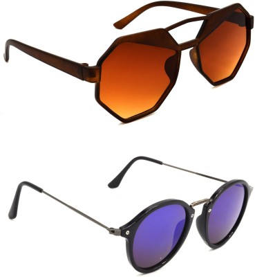 Redleaf Wayfarer Sunglasses(For Men & Women, Brown, Violet)