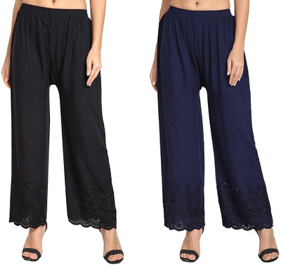 TNQ Relaxed Women Black, Blue Trousers