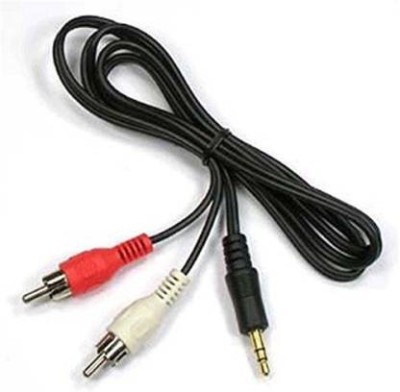 jajalthe  TV-out Cable TV-out Cable 3.5mm 2RCA Aux Stereo cable 1.2 meter (Black, For Home Theater)(Black, For Home Theater)