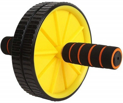 NV MART Double AB Roller Core Abdominal Workout with Free Knee Mat and Anti Slip Handles Ab Exerciser(Yellow, Black)