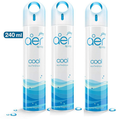 Godrej Aer Cool Surf Blue Car Freshener Spray Cool Surf Blue Spray(3 x 240 ml)