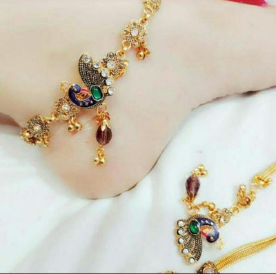 N P FASHION Alloy Anklet(Pack of 2)
