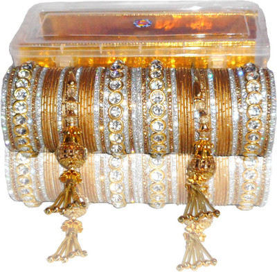Royal Bangles Metal Zircon Bangle Set(Pack of 58)