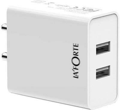 LA'FORTE LAF_USB_CHARGER X1 PC 10.5 W 2.1 A Multiport Mobile Charger with Detachable Cable (White)