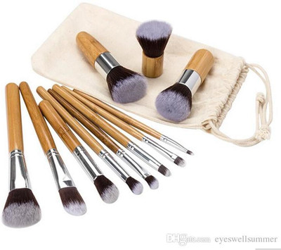 LARA KOSSLER 11 Bamboo Makeup Brushes Professional Set(Pack of 11)