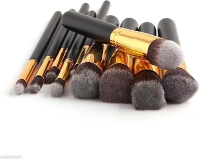 DUcare Makeup Brushes Set Tool Pro Foundation Eyeliner Eyeshadow (Black)(Pack of 10)