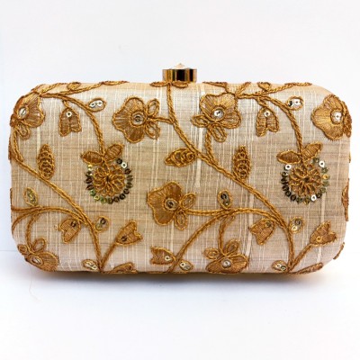 Worthyy Enterprises Casual, Party, Formal Beige  Clutch