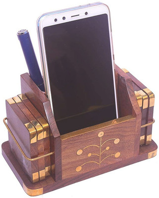 Elite Handicrafts Rectangle Wood Coaster Set(Pack of 6)
