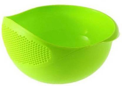 MOUDLIN CAP SHAPE RICE FRUIT AND VEGETABLE STAINER COLANDER Colander(Green Pack of 1)