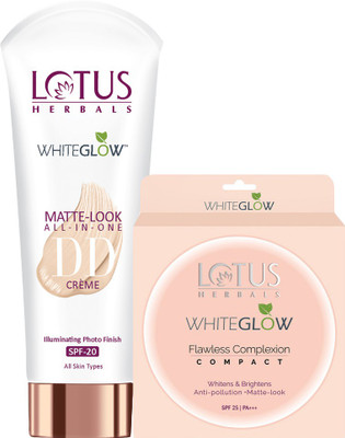 LOTUS The Whitening Glow ( All in One DD Creme_30g + Flawless Complexion Compact_10g )(2 Items in the set)