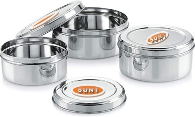 sun1 Steel Grocery Container  - 300 ml, 200 ml, 150 ml(Pack of 3, Silver)