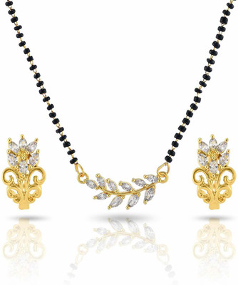 Krishna Creation Alloy Gold-plated Gold, Black, White Jewellery Set(Pack of 1)