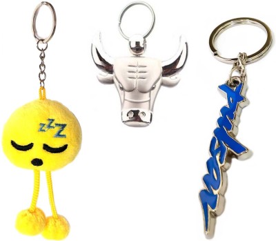 ShopTop Bull, smiley and Pullo7 key chain Key Chain