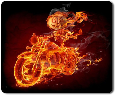 5 ACE Anti skid animated skull biker full fire Printed designer speed Mouse pad for PC/Laptop |7x8.5 Inches Mousepad(Multicolor)