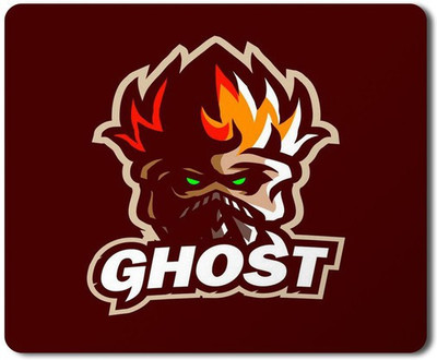 5 ACE Anti skid animated Ghost fire mascot Printed designer speed Mouse pad for PC/Laptop |7x8.5 Inches Mousepad(Maroon&White)
