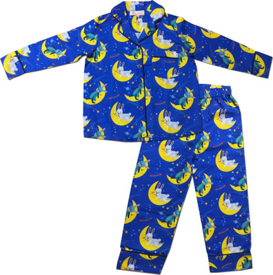 Joeycare Boys & Girls Printed Multicolor Shirt & Pyjama set
