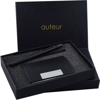 auteur Elegant and Stylish Combo Pen and Visiting Card Holder Pen Gift Set(Pack of 2, Ink Color - Blue)