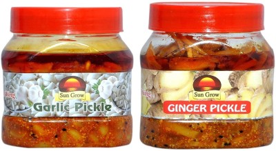 Sun Grow Combo of Organic Homemade Pickles Garlic Pickle Lasun Ka Achaar 500Gm & Ginger Pickle Adrak Ka Achaar 500Gm Garlic, Ginger Pickle(2 x 0.5 kg)