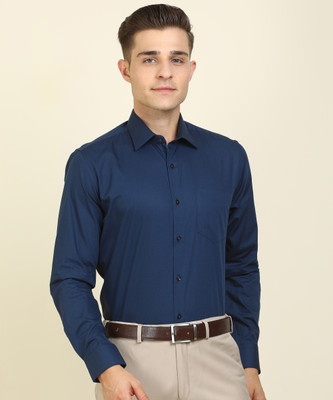 van-heusen-men-self-design-formal-blue-shirt