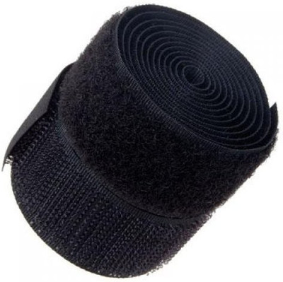 YUVI CREATIONS hoop and loop roll (Black 20mm width - 5 m length) Sew-on Velcro(Black)