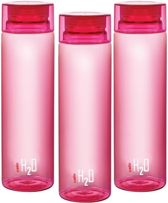 cello H2O 1000 ml Bottle(Pack of 3, Pink, Plastic)