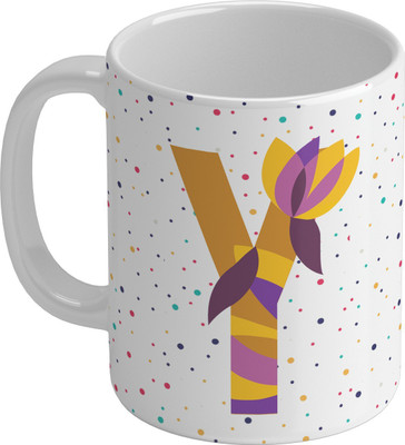 Shieldsmore Ceramic Alphabet Y Printed Coffee, 325ml |White Ceramic Coffee Mug(325 ml)