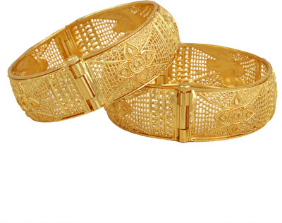 Jewels Kafe Alloy Gold-plated Bangle Set(Pack of 2)