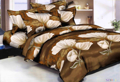 MoreAdore 220 TC Microfiber Double Printed Flat Bedsheet(Pack of 1, Multicolor)
