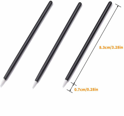 RIANZ Disposable Eyeliner Makeup Brushes Applicator Lip Liner Brushes Makeup Tool - white fiber head pack of 5(Pack of 5)