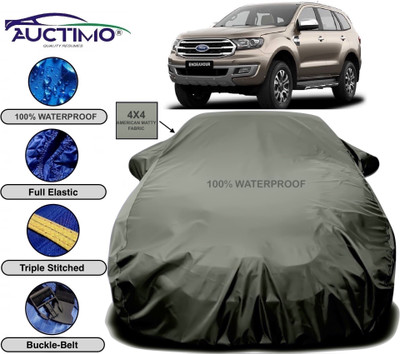 AUCTIMO Car Cover For Ford Endeavour (With Mirror Pockets)(Green)