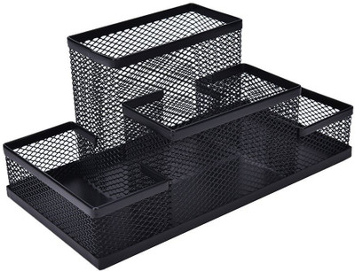 BLAPOXE 4 Compartments Metal Mesh Letter/Paper Holder(Multicolor)