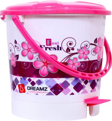 THE PRINT HUB DREAMZ Plastic Printed Pedal Bin(Dustbin), Capacity: 5 L Plastic Dustbin (Pink) Plastic Dustbin  (Pink)