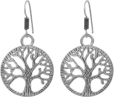 morir Silver Plated Mother of Pearl Family Tree of Life Dangle Earrings Fashion Jewelry for Women/Girl's Brass Drops & Danglers
