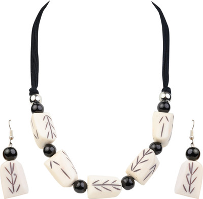 Rupkutir Oxidised Silver, Glass Black, White Jewellery Set(Pack of 1)