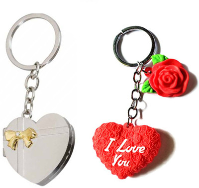 ShopTop Heart shape photo frame And ILY rubber key chain Key Chain