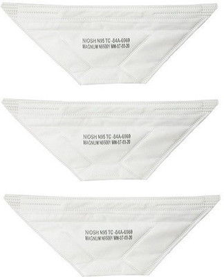 Magnum Niosh N95 Mask - 5 Pack(White, Free Size, Pack of 3)