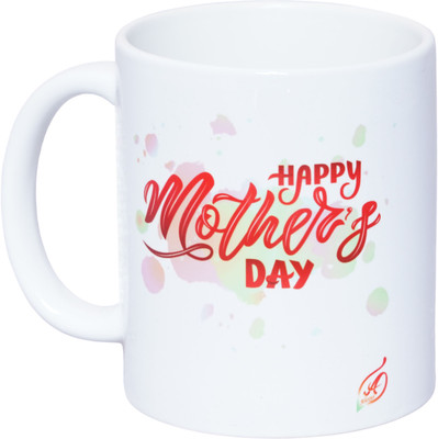 Alexus Happy Mother's Day black Ceramic (320)ml Ceramic Coffee Mug(350 ml)