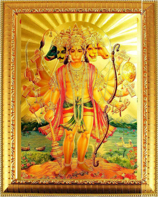 SUNINOW Panchmukhi Hanuman jee Photo Frame Religious Frame