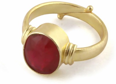 Gemouras Certified Natural MANIK 6.25 Ratti for Men and Women Bronze Ruby Gold Plated Ring