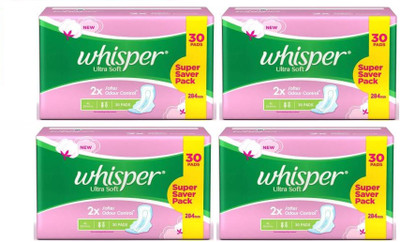 Whisper Ultra Soft XL +30+30+30+30 Sanitary Pad Sanitary Pad(Pack of 4)