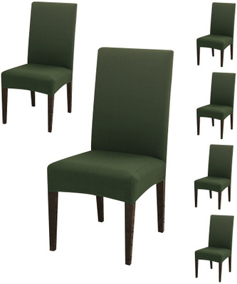 DECORIAN Polycotton 1 Seater Chair Plain Cover(Pack of 6 Green)