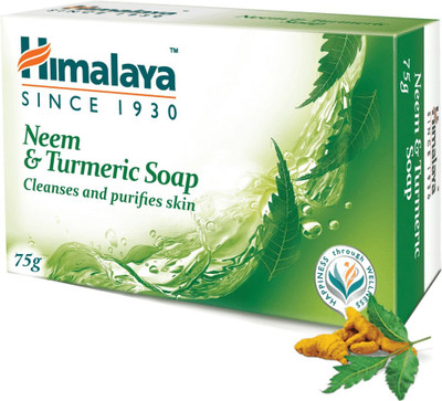 HIMALAYA Since 1930 Neem & Turmeric Cleanses and Purifies Skin Soap 75g Pack of 2(2 x 75 g)