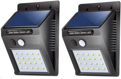 Prachi Wireless Security Motion Sensor LED Night Light pack of 2 Solar Light Set(Wall Mounted Pack of 2)
