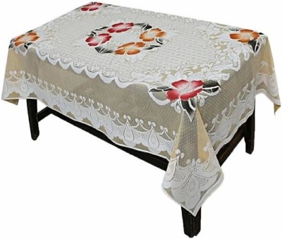 AG Creations Self Design 4 Seater Table Cover(Cream, Polyester)