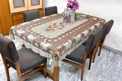GAURANG Printed 6 Seater Table Cover(COFFEE, Cotton)