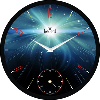 Regent Analog 31 cm X 4 cm Wall Clock(Black, With Glass)